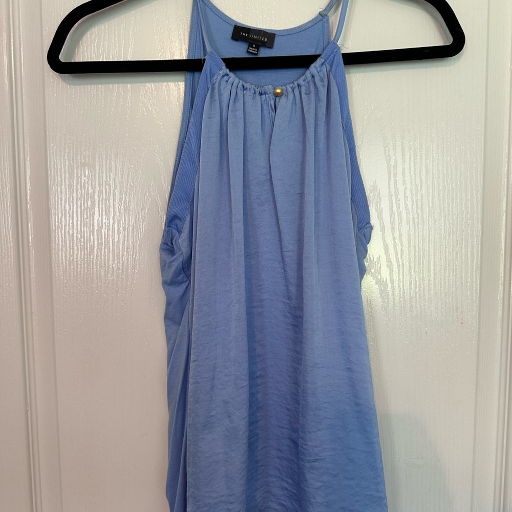 The Limited Blue Ruched Relaxed Tank Top